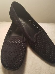 Vaneli Black Suede Flats